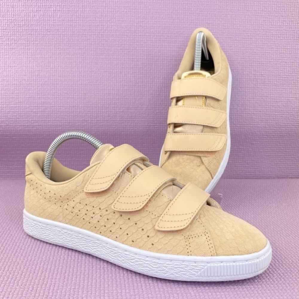 Puma Basket Strap Exotic Skin Sneaker Tan Vachetta Size 8